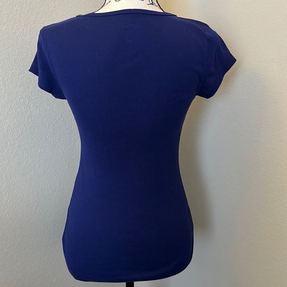 Henley V-neck blue shirt - Picture 2 of 3